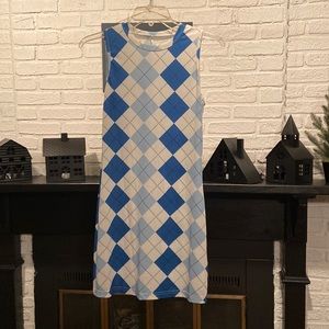 Blue and white SHEIN patterned tank dress size M